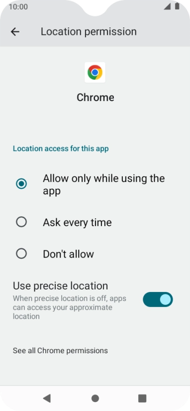 Press the required setting. Press the required setting.