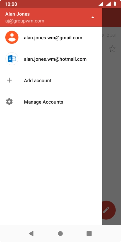 Press the required account. Press the required account.