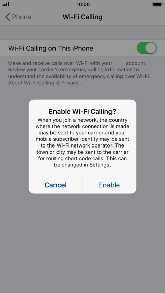 If you turn on the function, press Enable. If you turn on the function, press Enable.