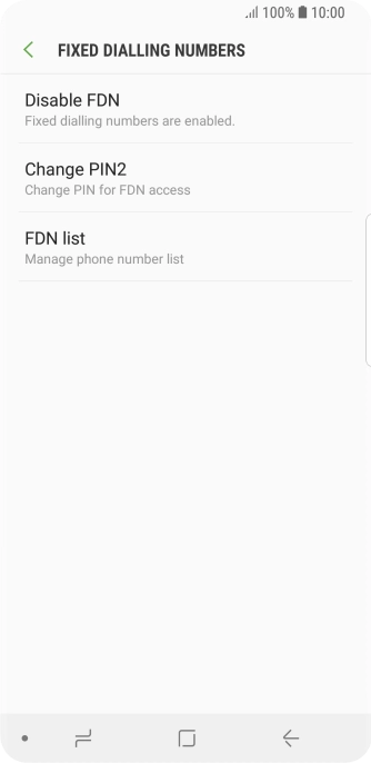 Press Disable FDN.