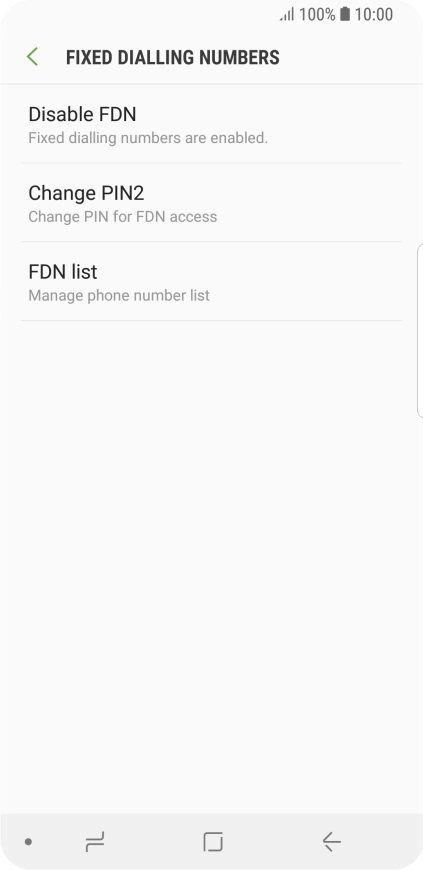 Press Disable FDN.