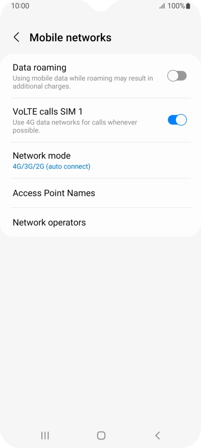 Press Network mode.
