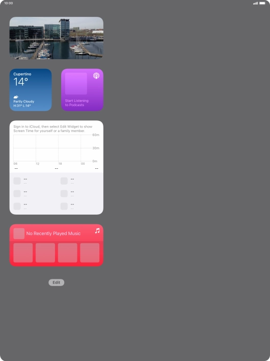 If you're using a Widget Stack: slide up or down on the stack to select the required widget. If you're using a Widget Stack: slide up or down on the stack to select the required widget.