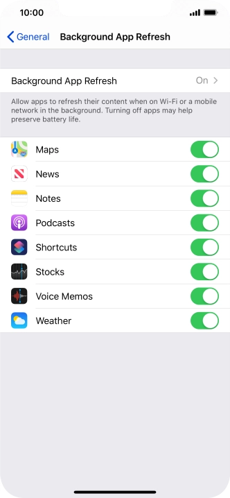 Press Background App Refresh.