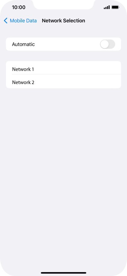 If you turn off the function, press the required network.