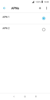 Press the field next to the data connection to activate it.