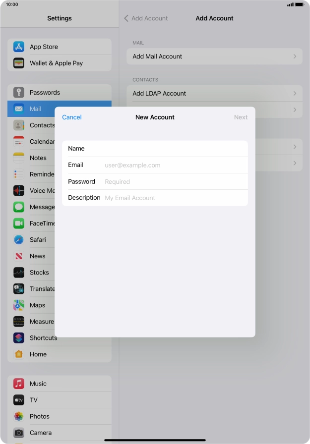Press Email and key in your email address. Press Email and key in your email address.