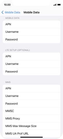 Press APN and key in live.vodafone.com.