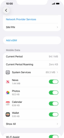 The total data usage is displayed next to Current Period.
