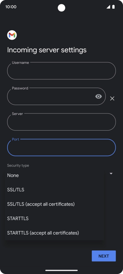Press SSL/TLS.