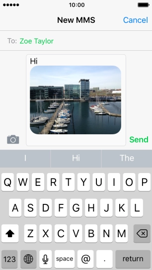 Press Send when you've finished your iMessage. Press Send when you've finished your iMessage.