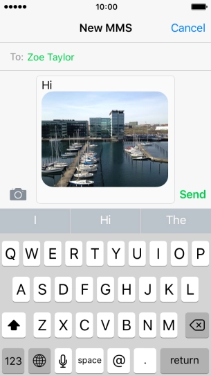 Press Send when you've finished your iMessage. Press Send when you've finished your iMessage.