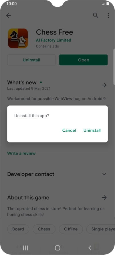 Press Uninstall.