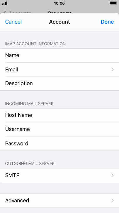 Press SMTP.