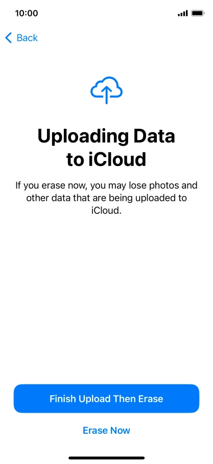 Press the required setting. Press the required setting.