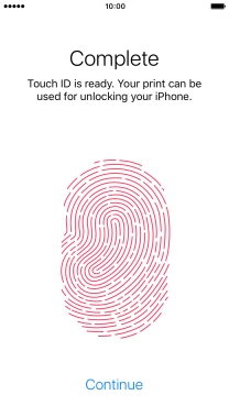 Press Continue. If you haven't previously selected a phone lock code, key in a code of your own choice twice.