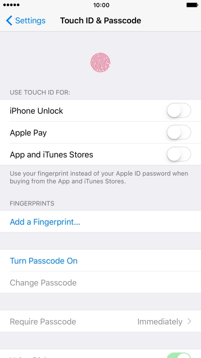 Press Add a Fingerprint... and follow the instructions on the screen to add your fingerprint.