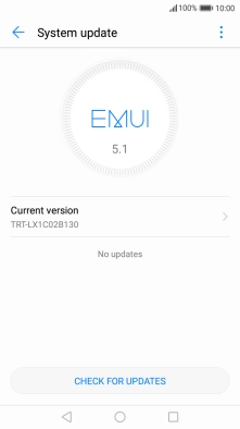 Press CHECK FOR UPDATES. If a new software version is available, it's displayed. Follow the instructions on the screen to update the phone software.