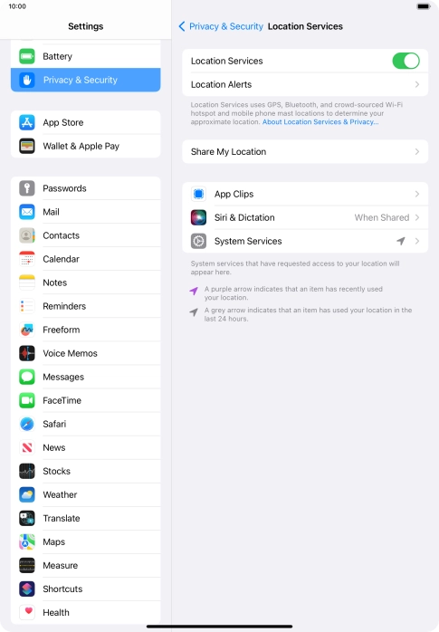 Press the required app. Press the required app.