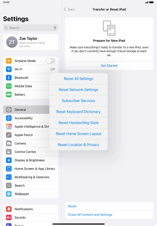 Press Reset All Settings.