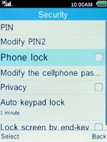 Select Phone lock and press the Left selection key.
