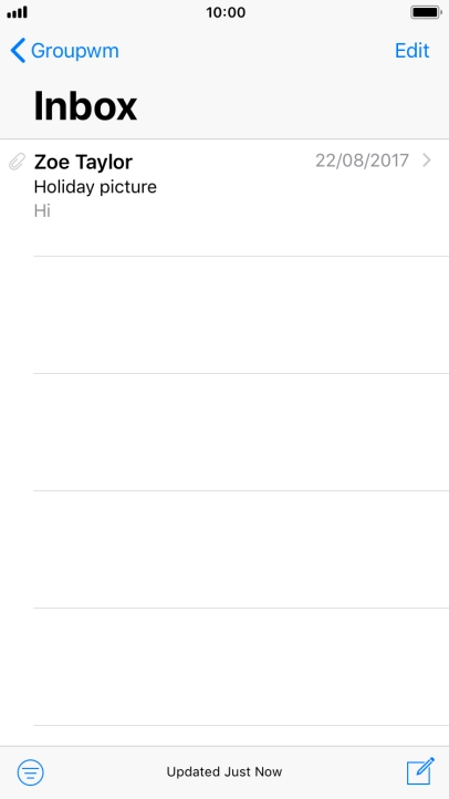 Press the new email message icon.
