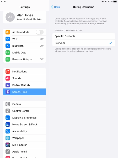 Press the required setting. Press the required setting.