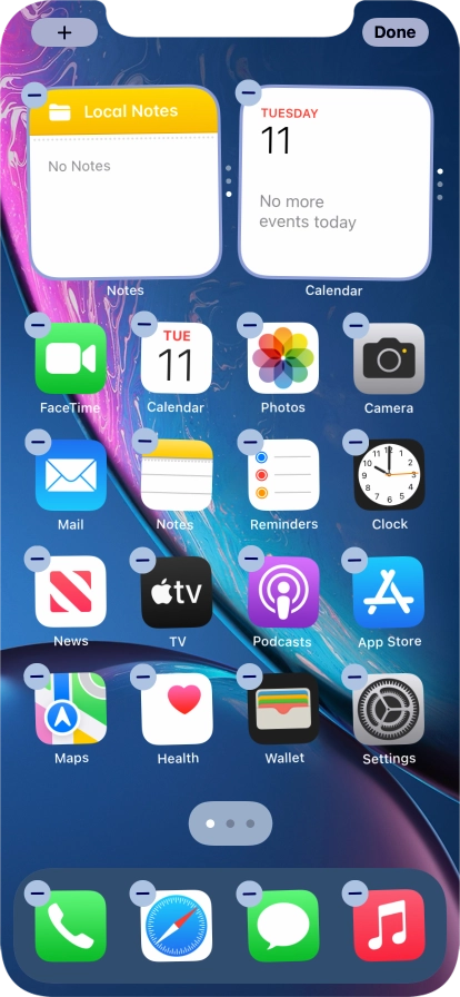 Press the home screen icon. Press the home screen icon.