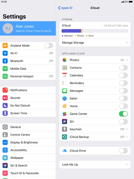 Press iCloud Backup. Press iCloud Backup.
