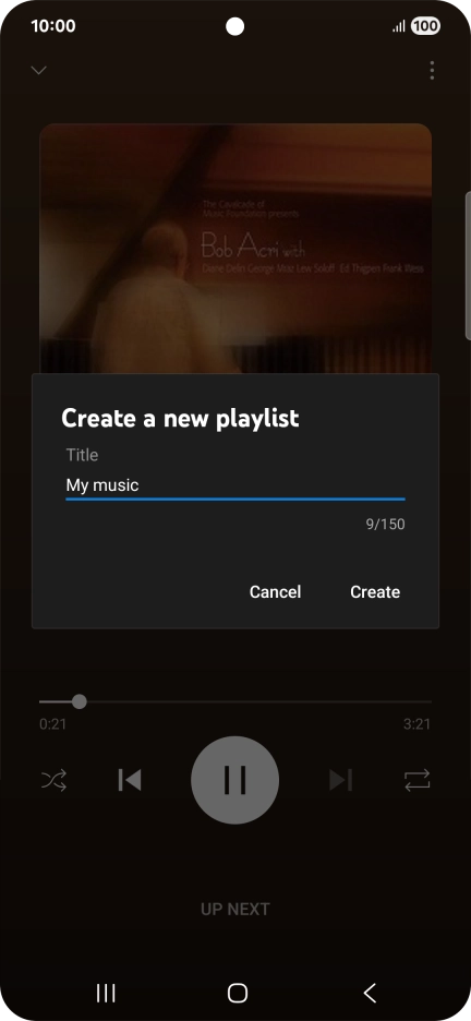 Key in a name for the playlist and press Create.