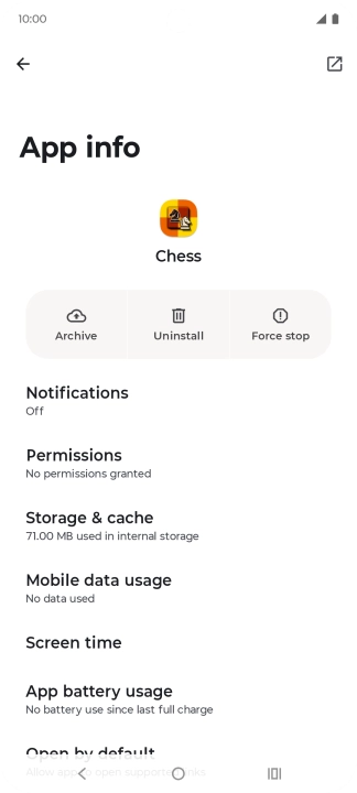 Press Storage & cache.
