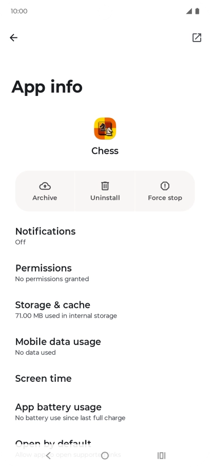 Press Storage & cache.