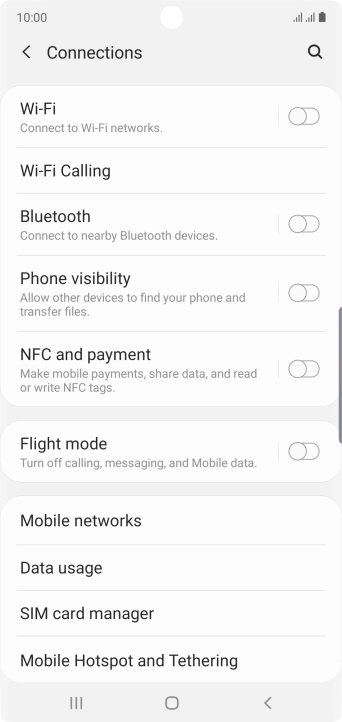 Press Data usage.