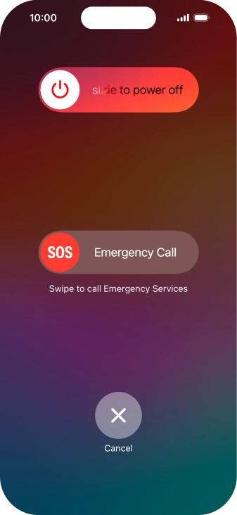 Press and drag the power off icon right. Press and drag the power off icon right.