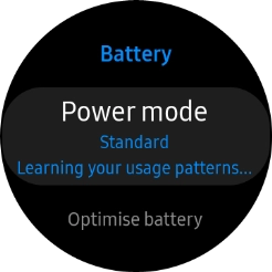 Press Power mode. Press Power mode.