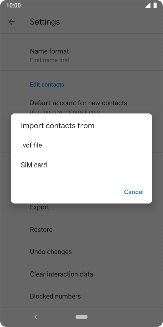 Press SIM card.