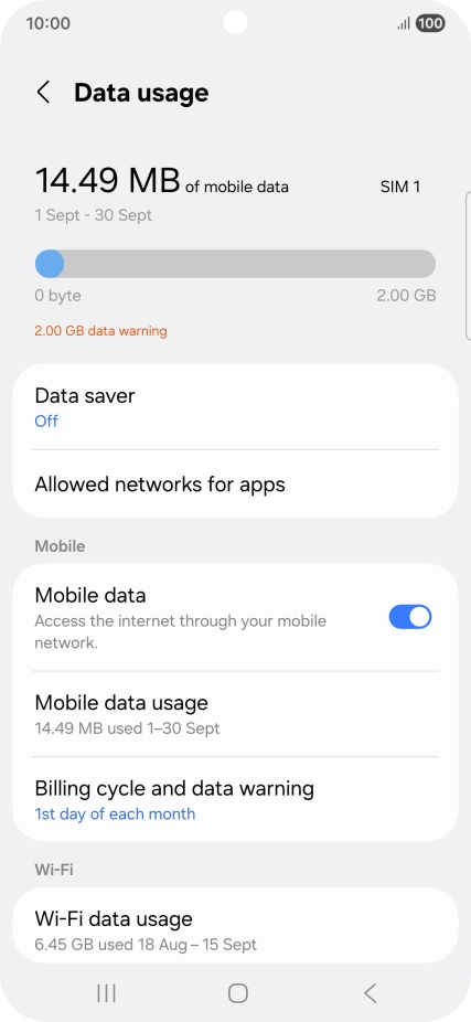 The total data usage is displayed.