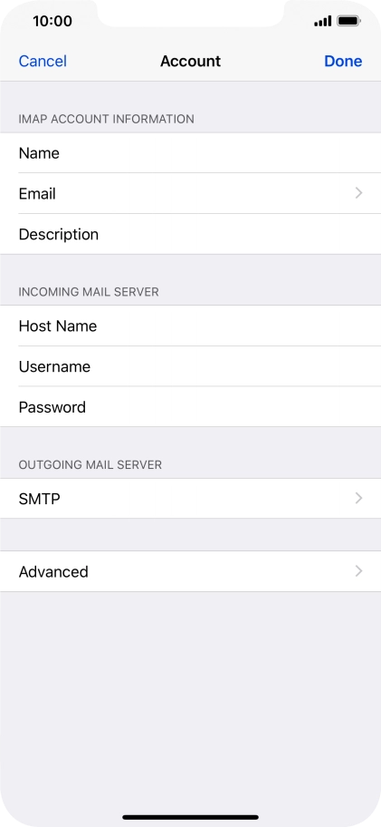 Press SMTP.