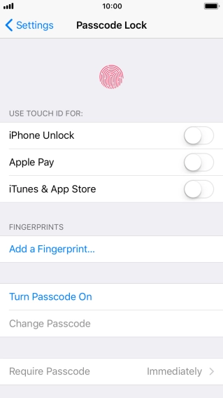 Press Add a Fingerprint... and follow the instructions on the screen to add your fingerprint.