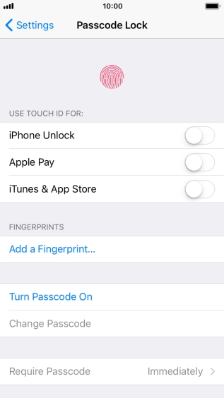 Press Add a Fingerprint... and follow the instructions on the screen to add your fingerprint. Press Add a Fingerprint... and follow the instructions on the screen to add your fingerprint.
