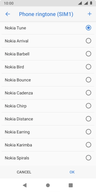 Press the add ring tone icon. Press the add ring tone icon.