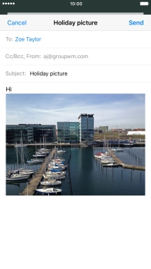 Press Send when you've finished your email message.