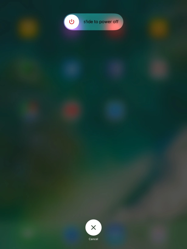 Press and drag the power off icon right.