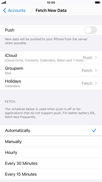 If you turn off the function, press the required setting.