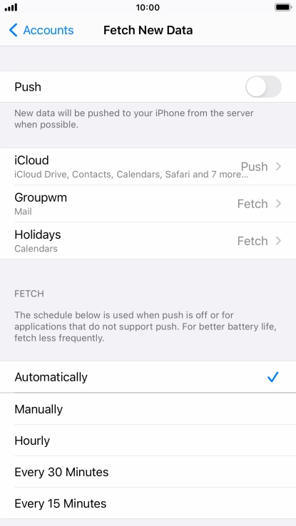 If you turn off the function, press the required setting.
