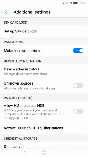 Press Set up SIM card lock. Press Set up SIM card lock.