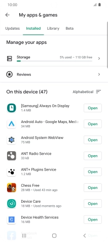 Press the required app. Press the required app.
