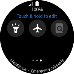 Press the flight mode icon to turn the function on or off. Press the flight mode icon to turn the function on or off.