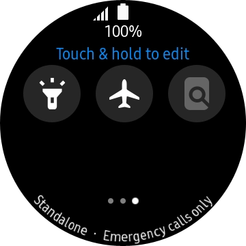 Press the flight mode icon to turn the function on or off. Press the flight mode icon to turn the function on or off.