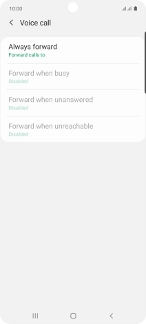 Press the required divert type. Press the required divert type.